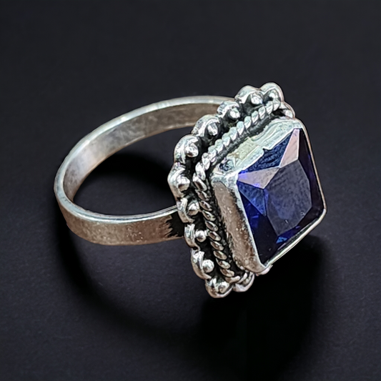 "Turkish Sapphire Elegance Silver 925 Men's Ring"