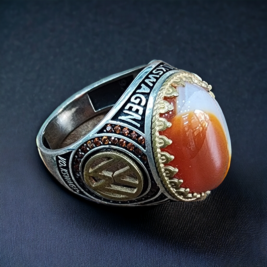 "Turkish Onyx Agate Sterling Silver Men's Ring"