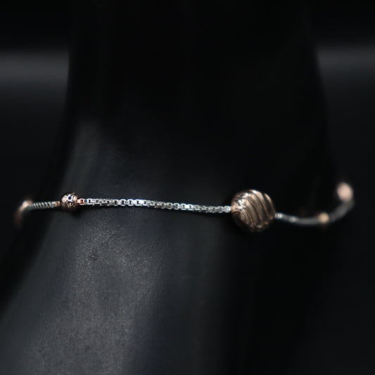 "Lunar Gleam 925 Silver Anklet"