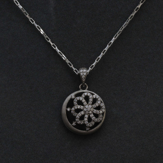 Radiant Silver Brilliance Diamond Pendant Sets