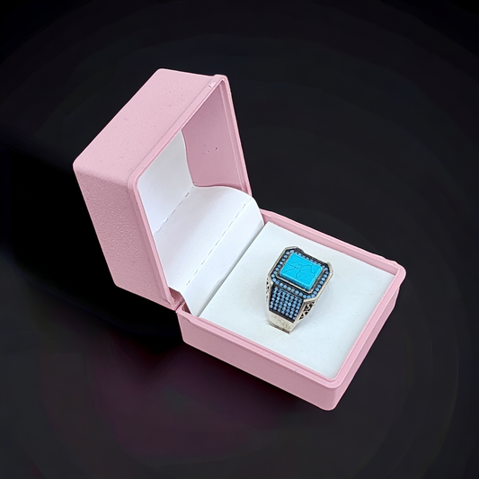 Turkish Sapphire Signet Ring in 925 Sterling Silver