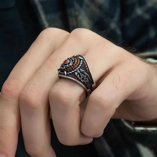 "Sterling Turkish Crest Men's Ring"