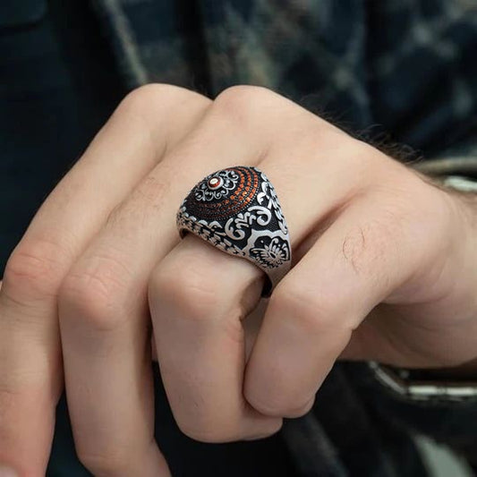 Turkish Emerald Men's Silver 925 Ring