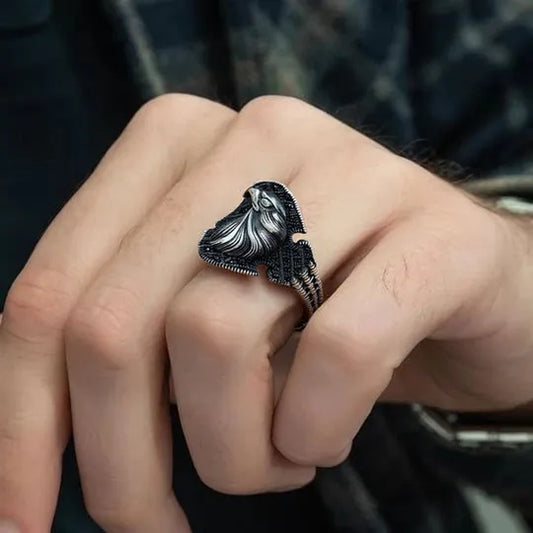 Vintage Turkish Eagle Men's 925 Silver Ring